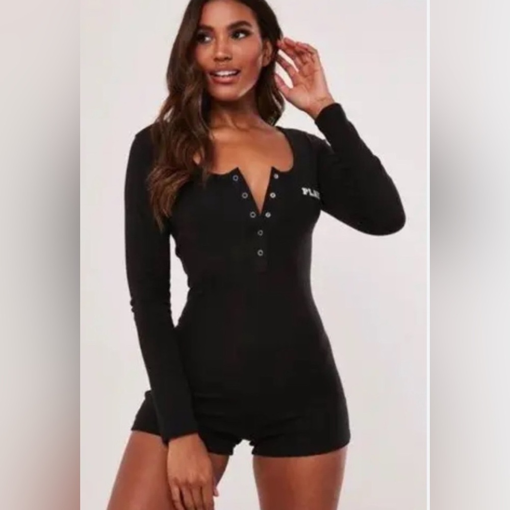 PLAYBOY Black Long Sleeve Romper